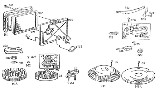 Air Cleaner,flywheels,brake Diagram and Parts List for 91708-0124-01  Briggs and Stratton Engine